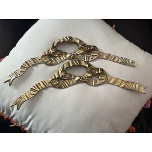 Vintage Brass Bow Wall Art Home Decor Selling Pair Together French Style